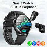 2024 New Headset Music Smart Watch TWS 2 In 1 Wireless BT Dual Headset Call Health BloodPressure Sport Men Smartwatch For Huawei