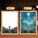 Jesus LED Light Painting Home Decoration Light Painting Photo Frame Led Night Light Room Decor Christmas Gifts Moon Lamp